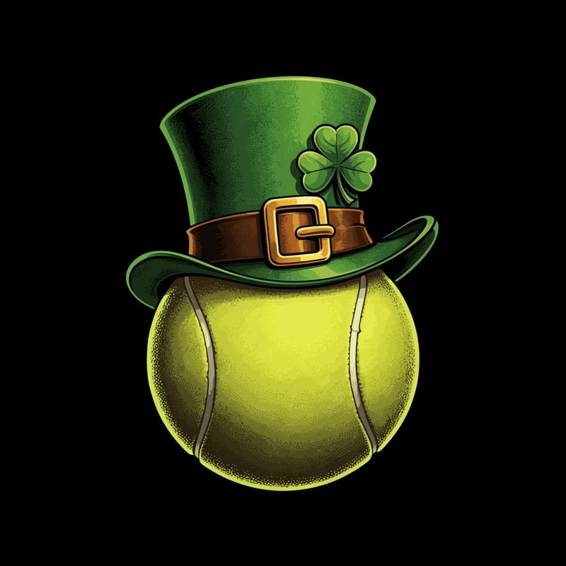 Vintage Tennis Ball with Leprechaun Hat