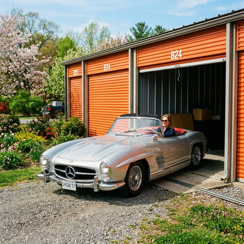 Silver Convertible in Spring Sunlight