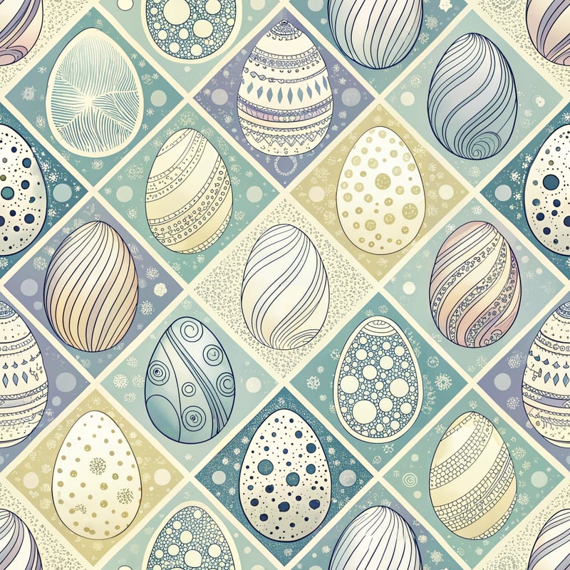 Pastel Easter Egg Seamless Pattern