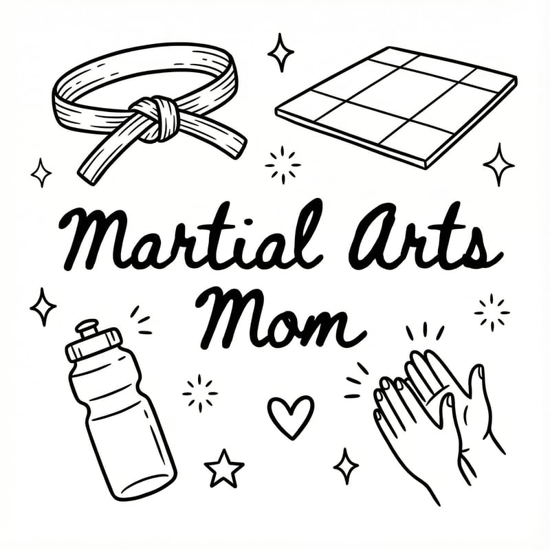 Martial Arts Mom Monoline Doodle