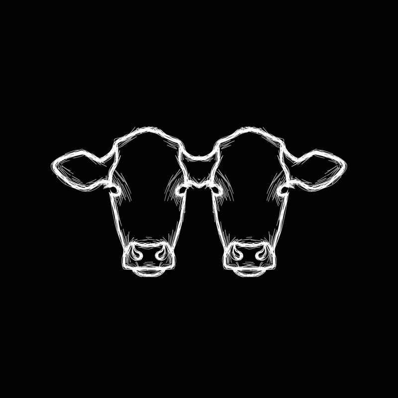 Minimalist Angus Cow Faces