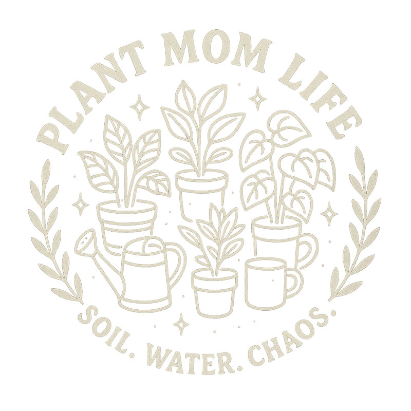 Vintage Plant Mom Badge Design