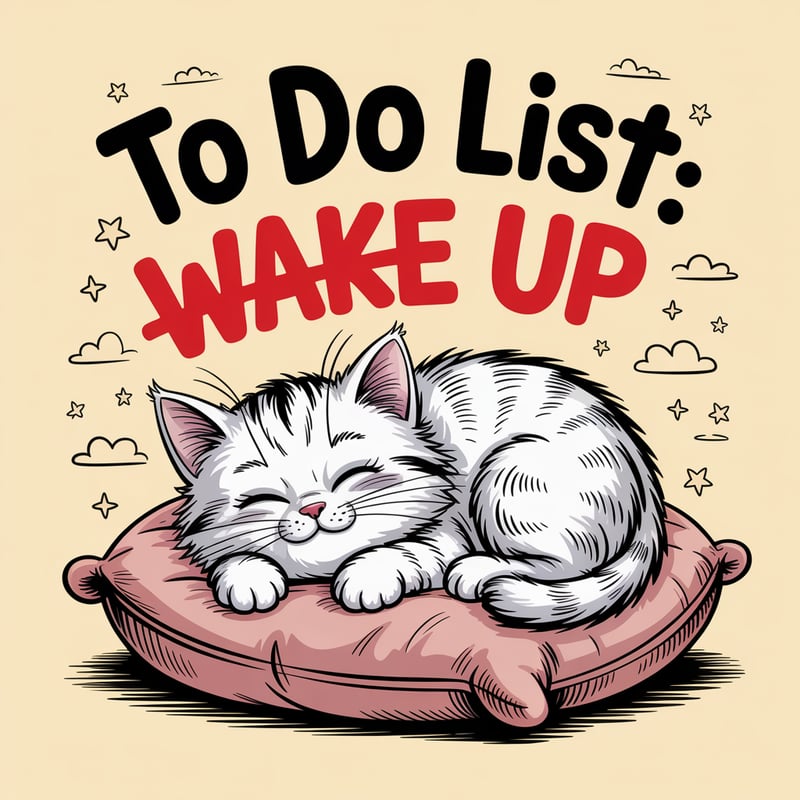 Cartoon To Do List T-Shirt Design