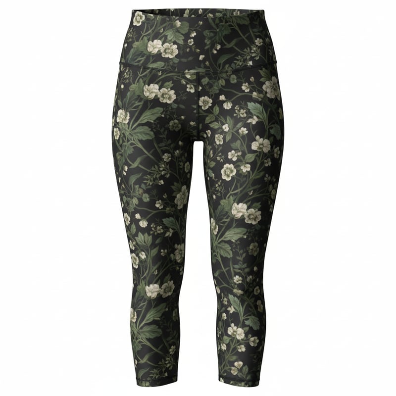 Dark Botanical Floral Legging Pattern