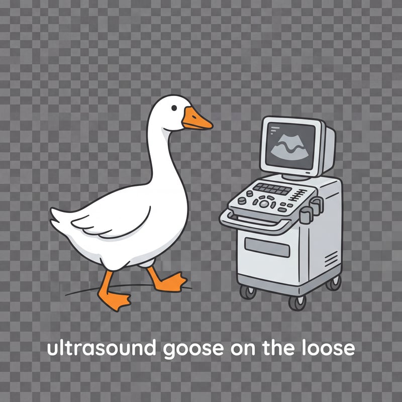 Minimalist Goose with Ultrasound Machine