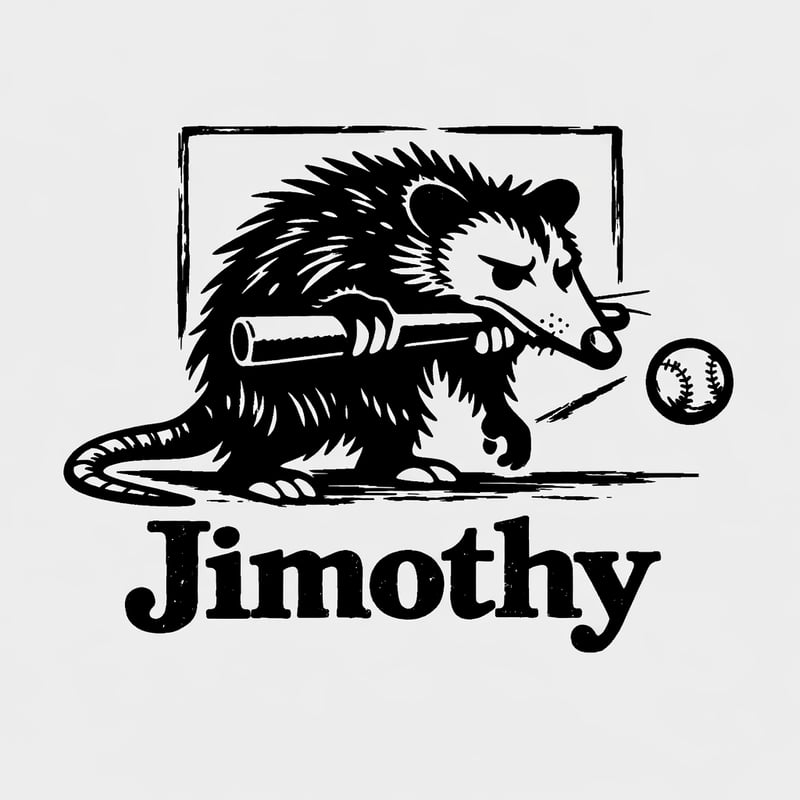 Jimothy Possum Baseball T-Shirt Design