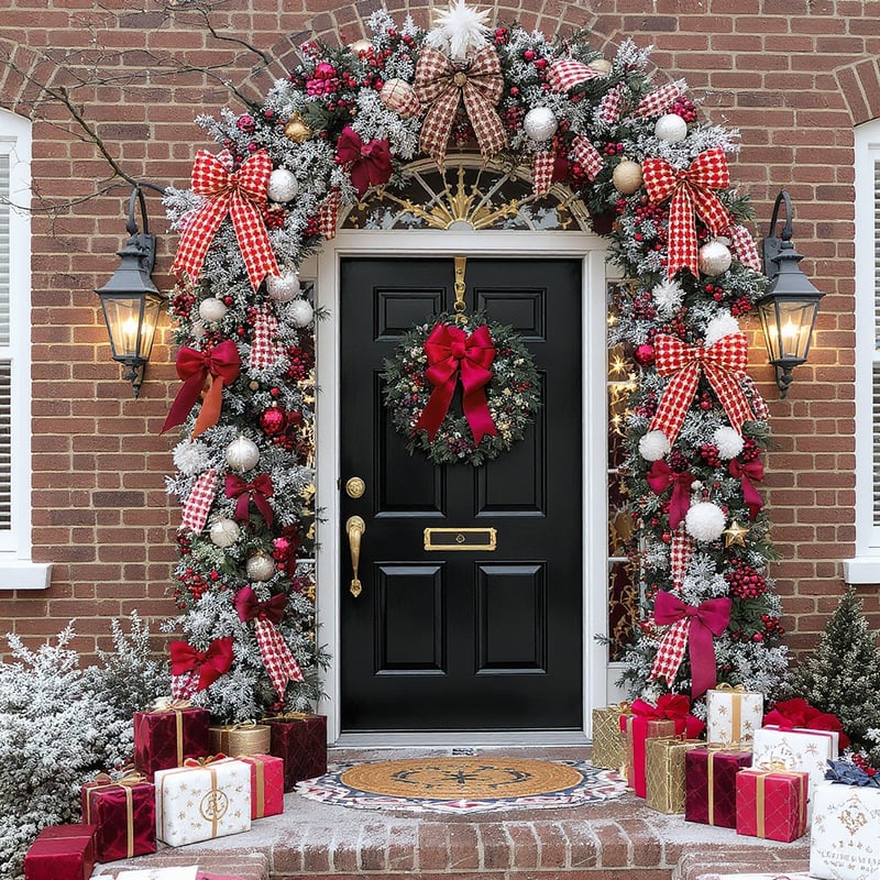 Elegant Christmas Front Door Decor