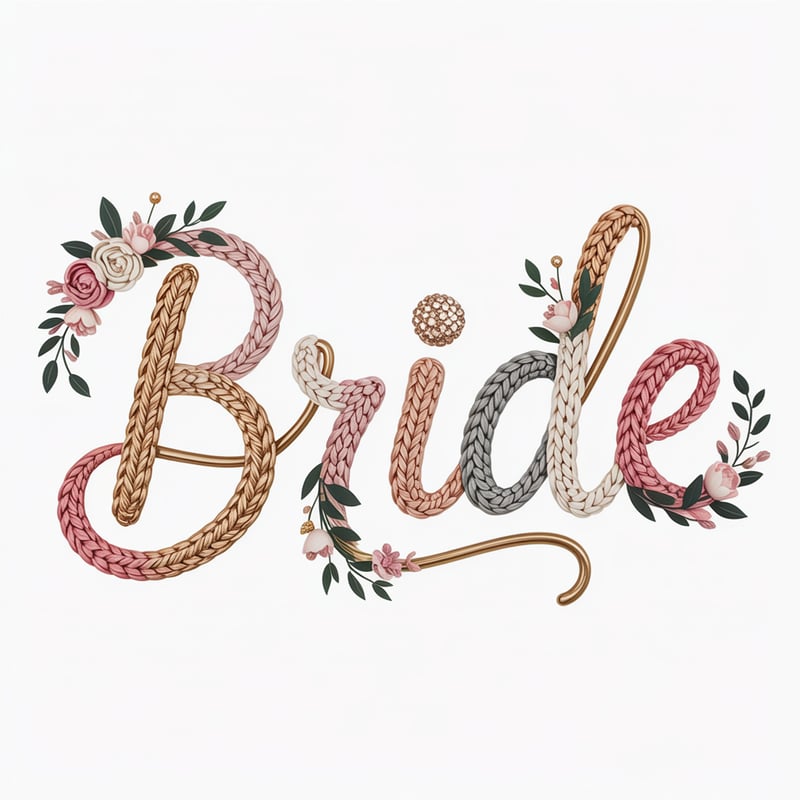 Stylish Bridal Text Illustration