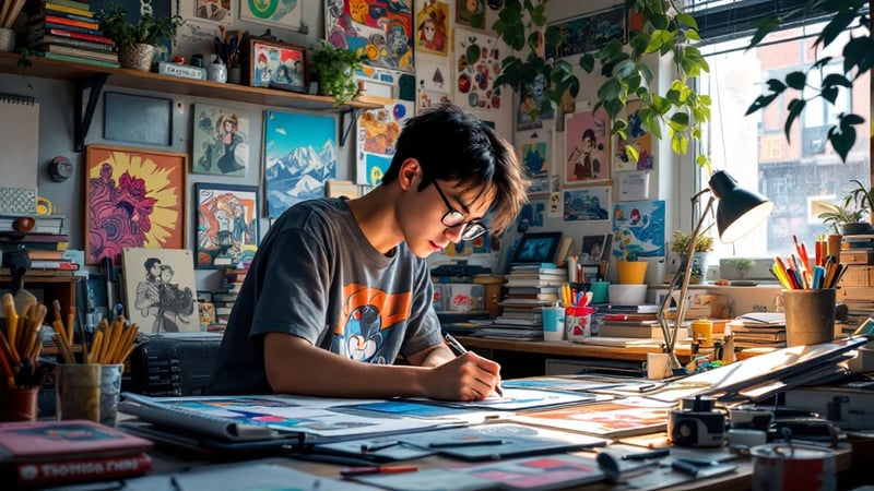 Realism Comic Artist at Work in Seoul