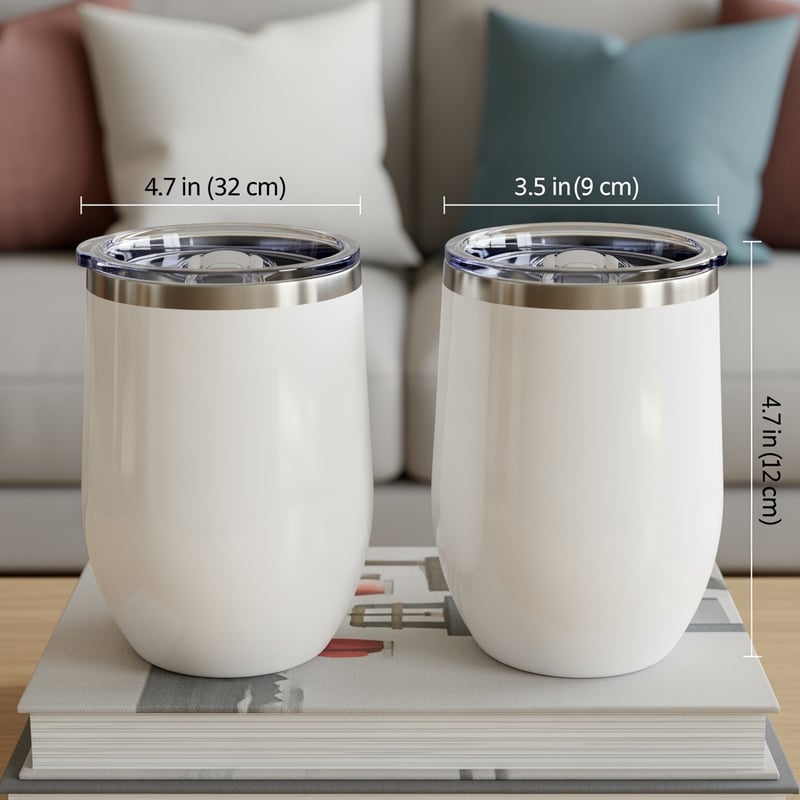 Glossy White Wine Tumbler with Lid