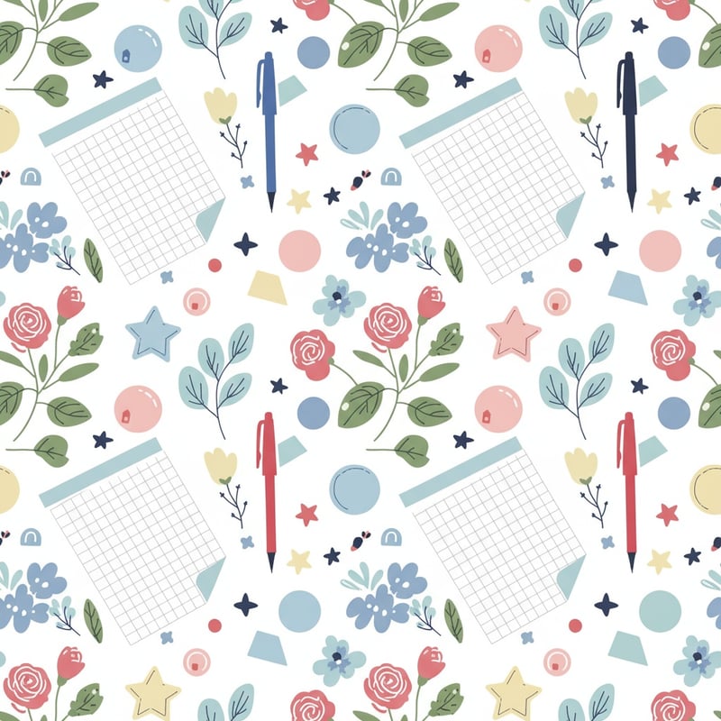 Seamless Stationery Vector Pattern