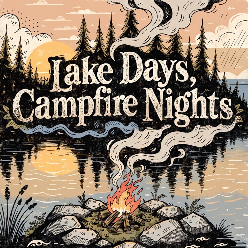 Vintage Lake Days Campfire Design
