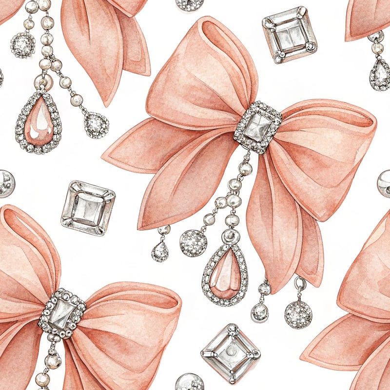Peach Satin Bows Seamless Pattern