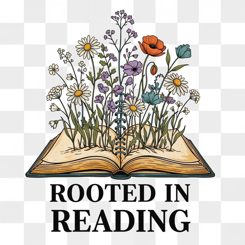 Cozy Book and Flowers T-Shirt Design