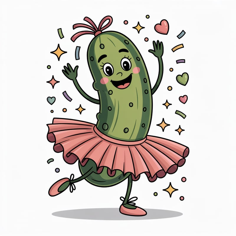 Dancing Pickle in Tutu PNG