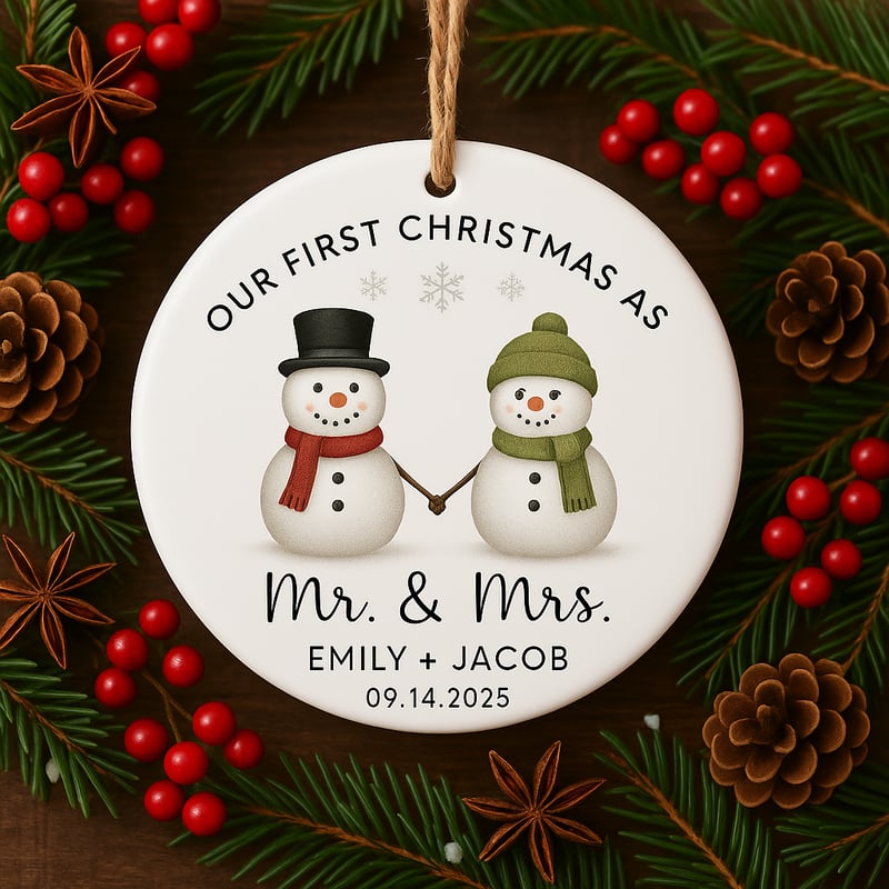 Two Snowmen Holding Hands 2025