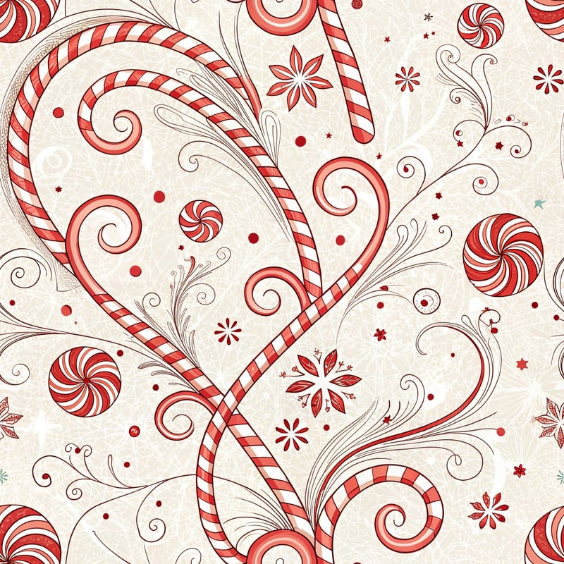 Festive Candy Cane Seamless Pattern