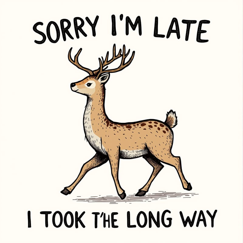Retro Deer Illustration with Quote