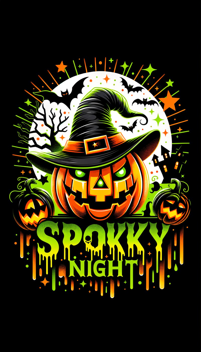 Stylized Halloween Jack-o'-Lantern Illustration