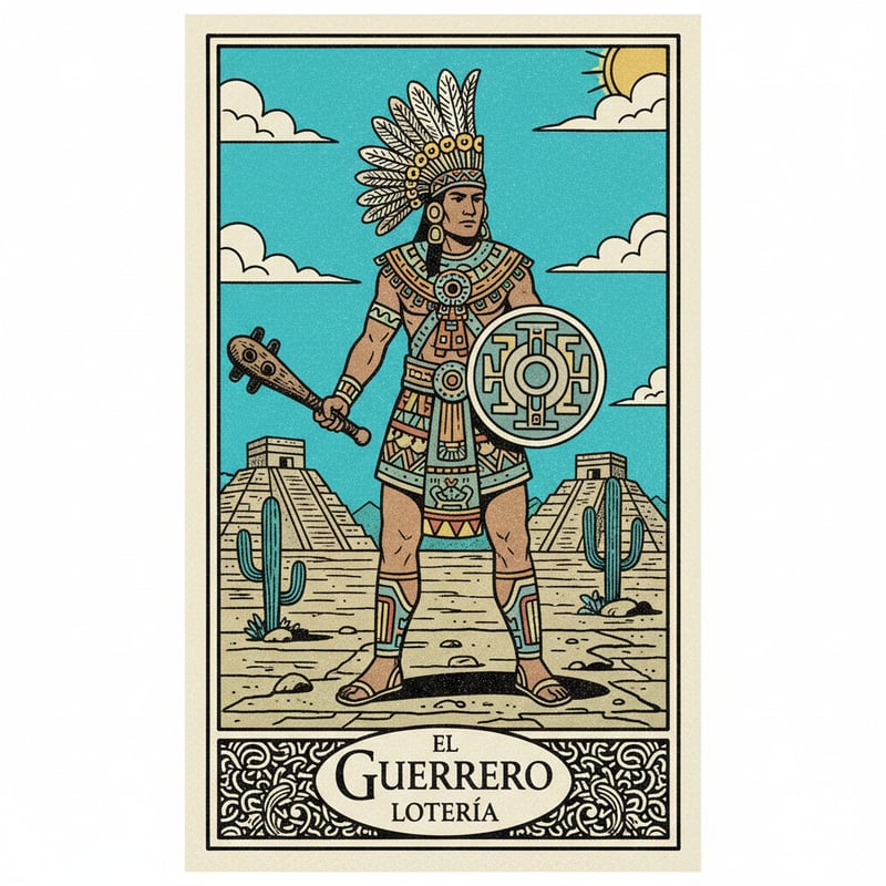 Mexican Lotería Warrior Illustration