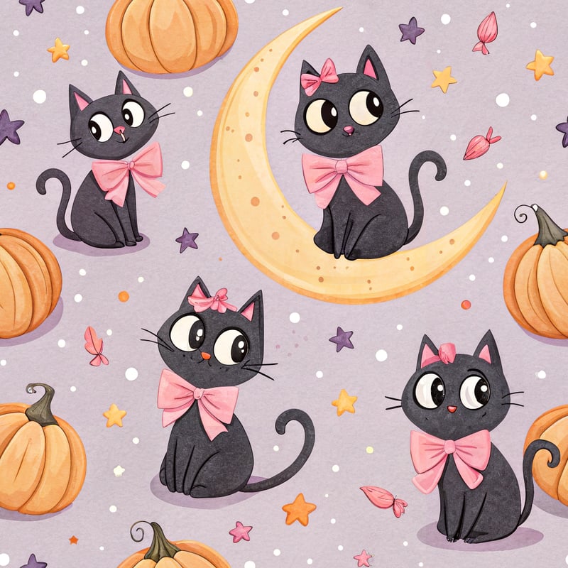 Pastel Black Cat Cuties