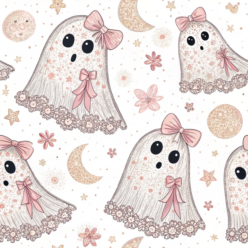 Lace Ghosts with Floral Patterns