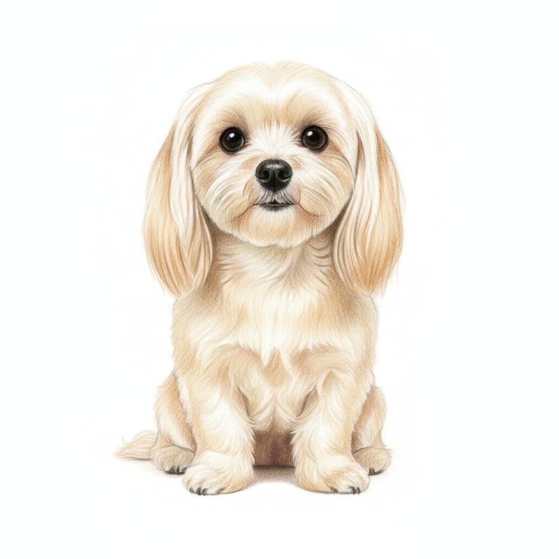 Realistic Maltese Dog Colored Pencil Art