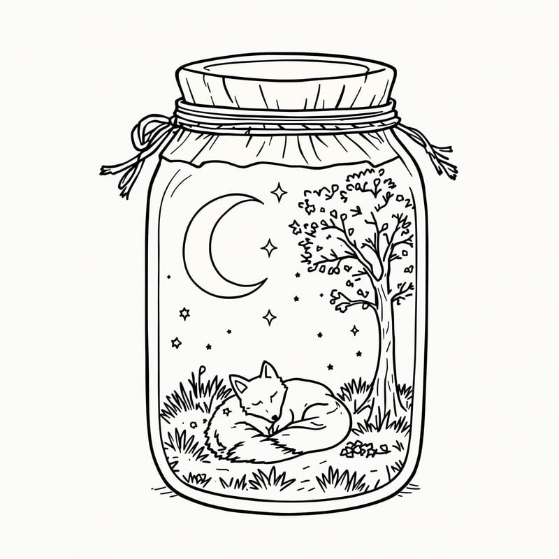 Magical Night Scene in a Jar