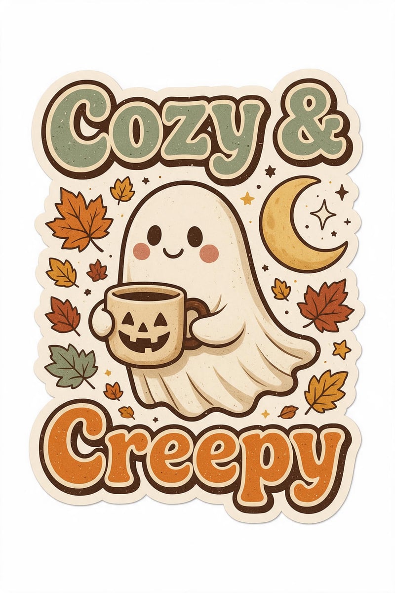 Cozy & Creepy Ghost Retro Tee