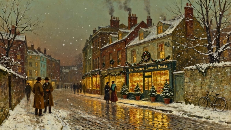 Cozy European Street in Winter