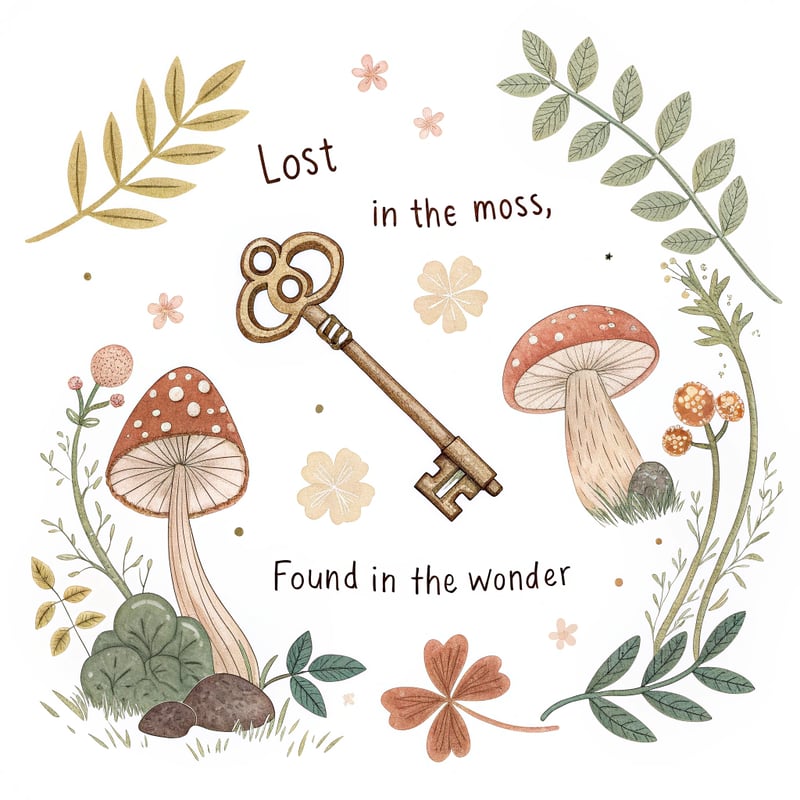 Whimsical Cottagecore Watercolor Key