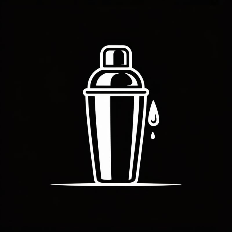 Minimalistic White Cocktail Shaker Icon