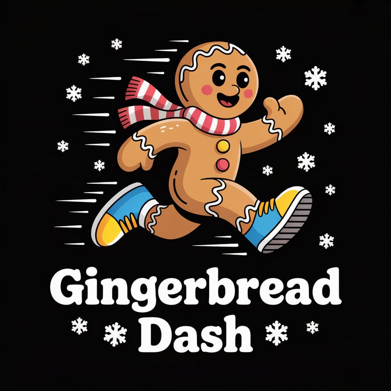 Gingerbread Man Running Cartoon
