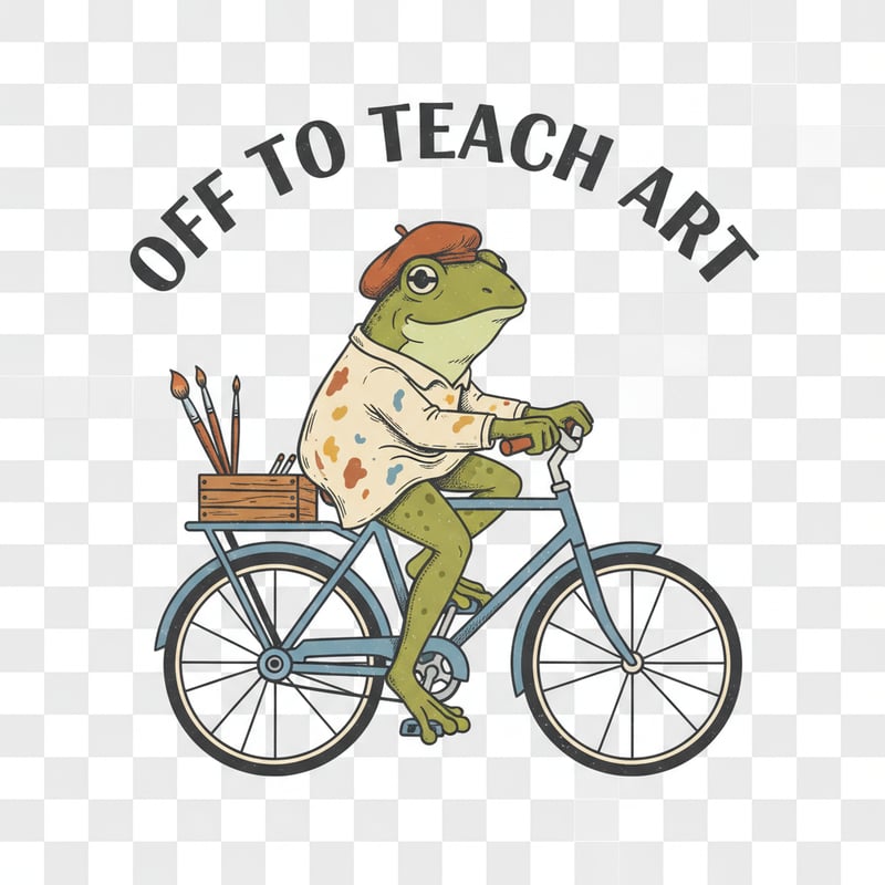 Off to Teach Art Frog Graphic
