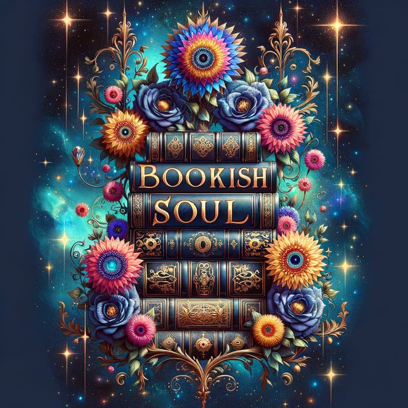 Gothic Books with Cosmic Backdrop