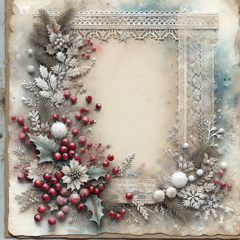 Vintage Winter Junk Journal Paper