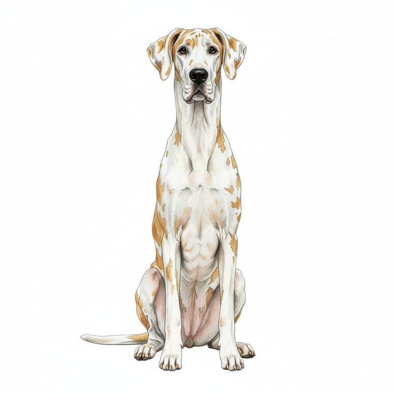 Realistic Great Dane Colored Pencil Art