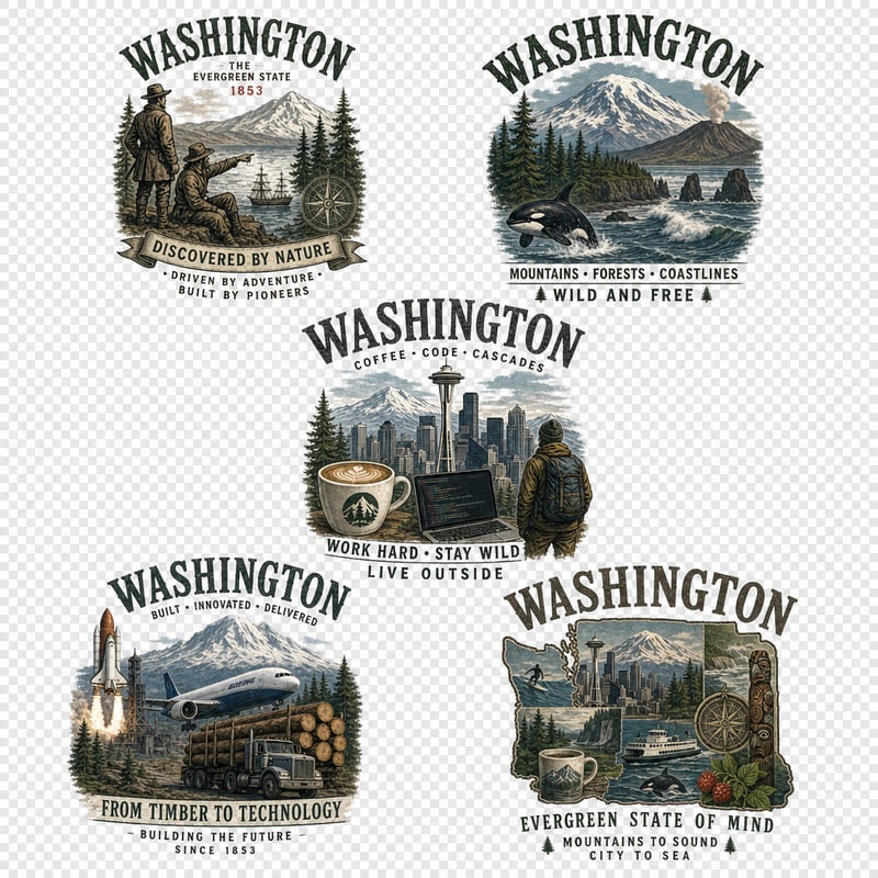 Vintage Washington T-Shirt Designs