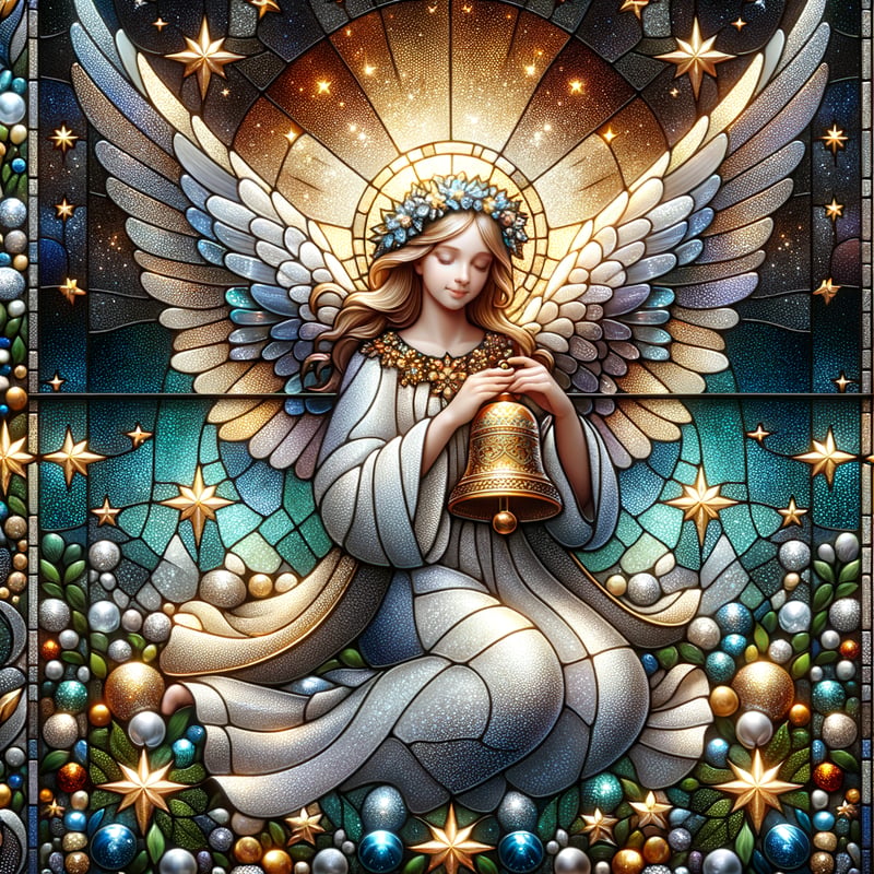 Christmas Angel Stained Glass Art