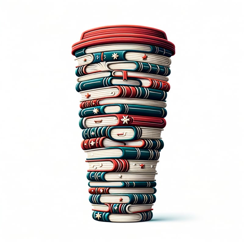 Book Stack Coffee Cup Illustration