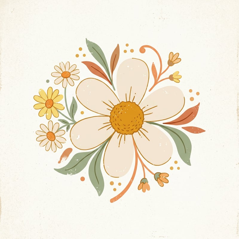 Boho Retro Floral Daisy Design