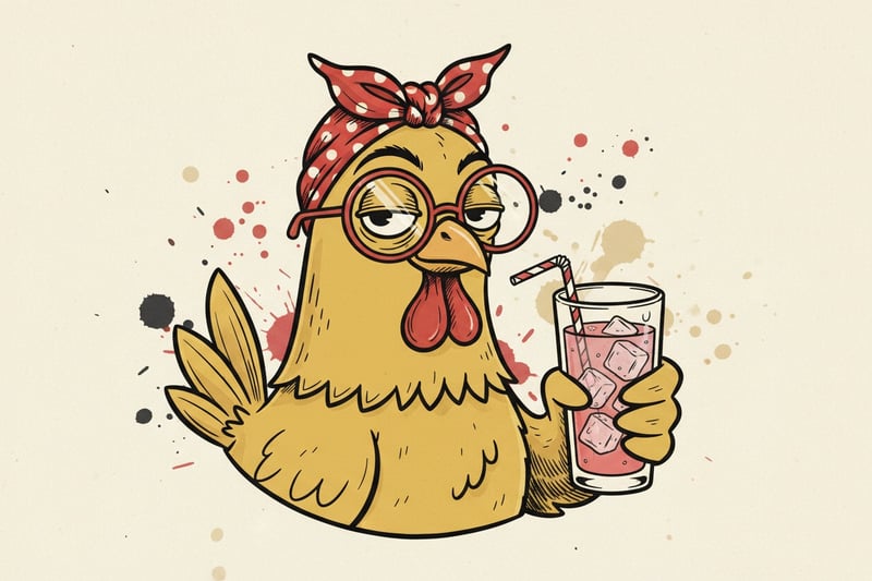 Vintage Cartoon Sassy Chicken