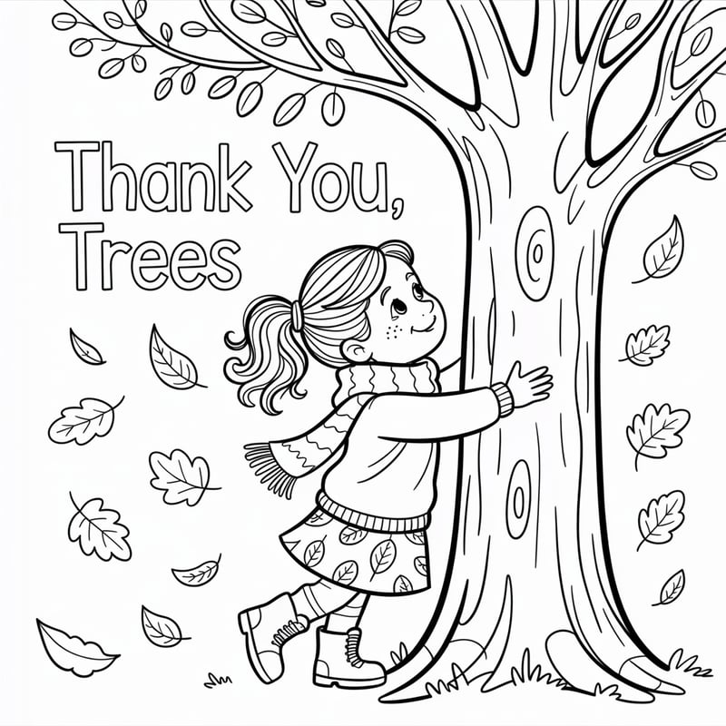 Whimsical Autumn Coloring Page
