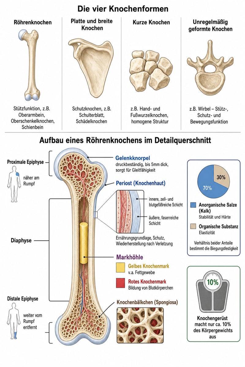 Detaillierte Knochenlehre Infografik