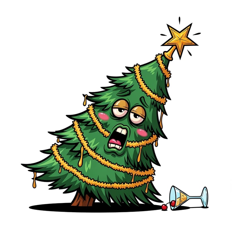 Tipsy Christmas Trees with Holiday Humor