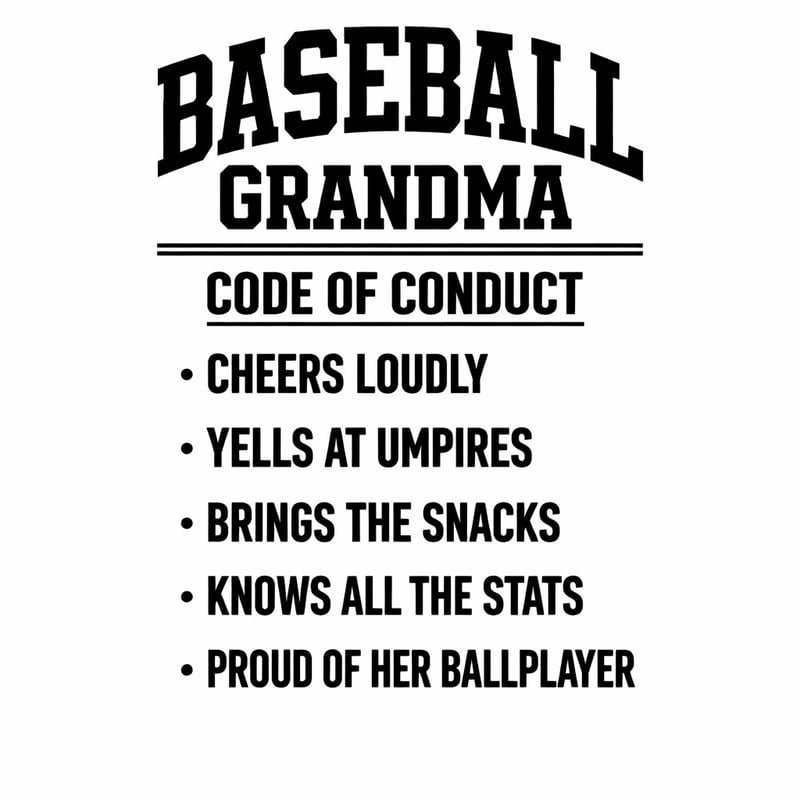 Humorous Baseball Grandma Shirt Design