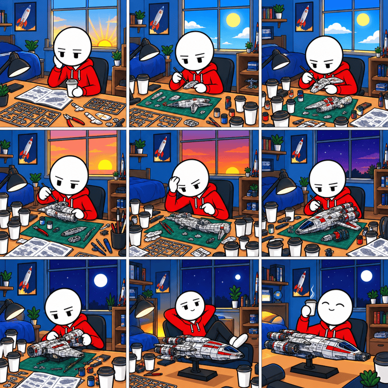 Flat 2D Cartoon Character at Desk