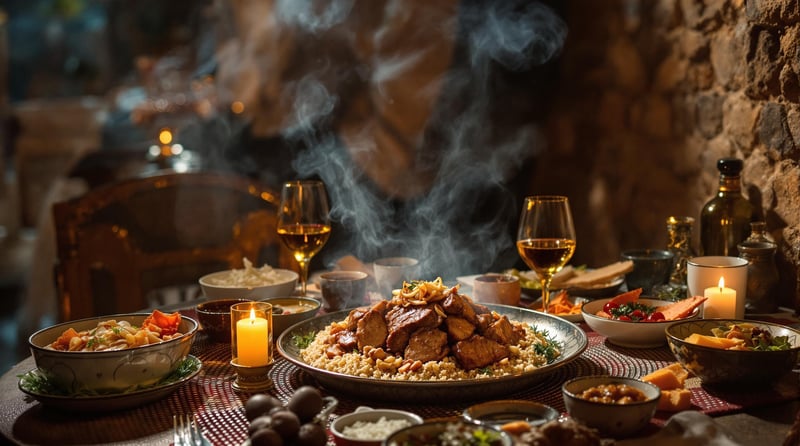 Lamb Haneeth in Traditional Yemeni Interior