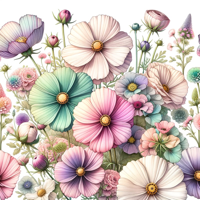 Whimsical Cosmos & Flower Design