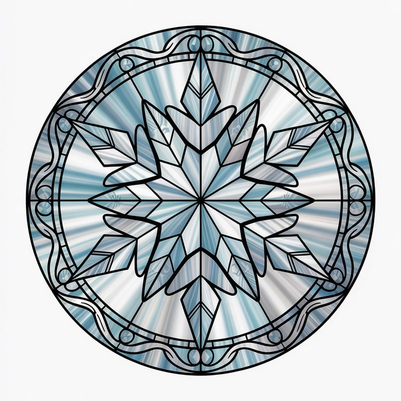 Snowflake Stained Glass Medallion